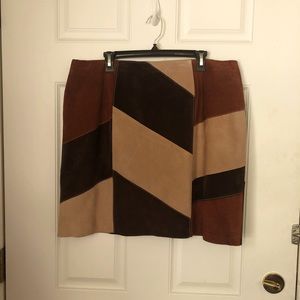 Groovy Patchwork Suede Skirt